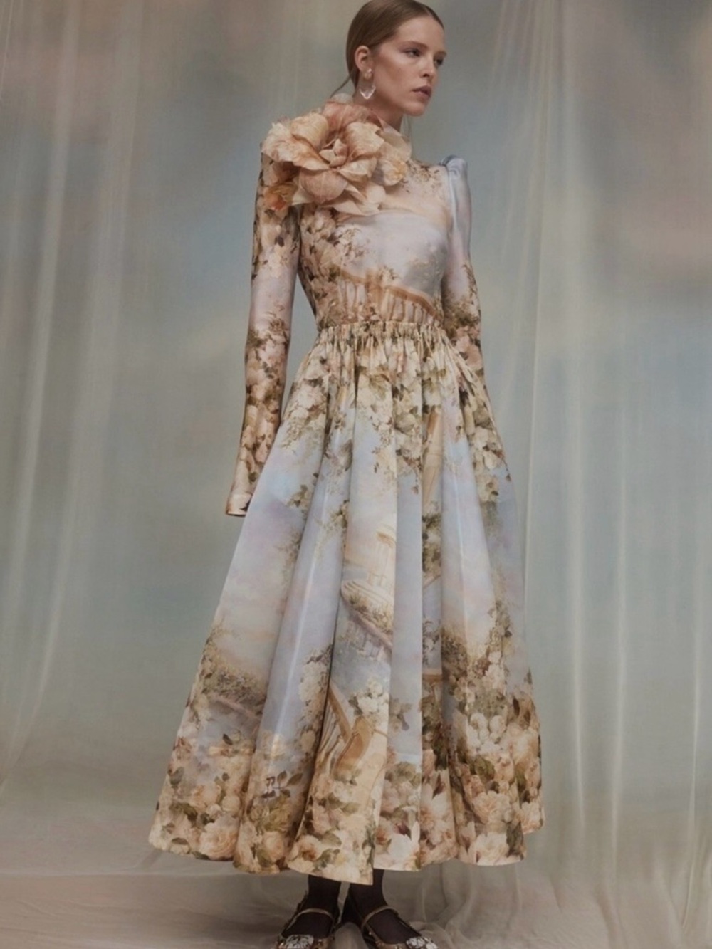 Zimmermann Lyrical Ruched Midi Dress A-Line Dress